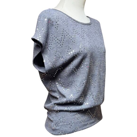 B-Wear Open Back Top Gray Silver Metallic Small - Picture 5 of 5